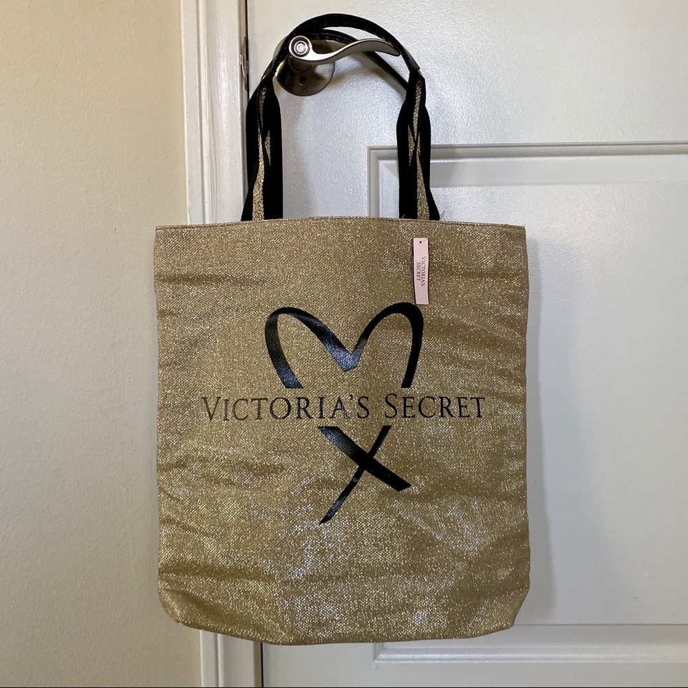 Victoria’s Secret Gold Glitter Tote